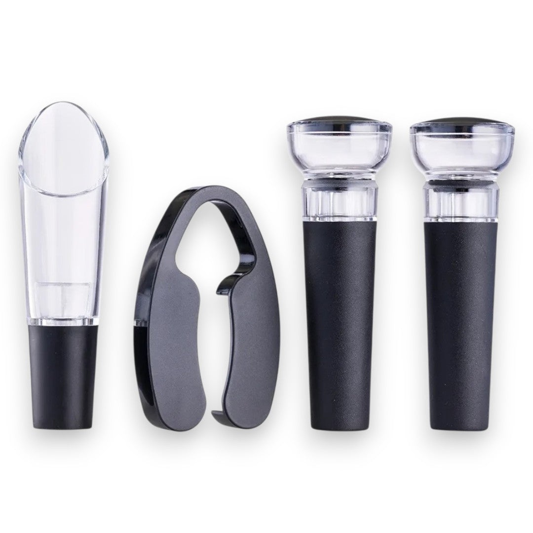 Kit Abridor de Vinhos Elétrico Saca-Rolhas Biscuitt Oak USB 4 em 1 – Sommelier Collection