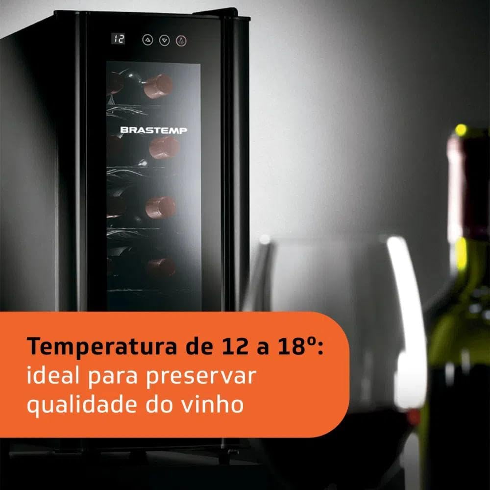 Adega Climatizada Brastemp 12 Garrafas com Painel Touch All Black